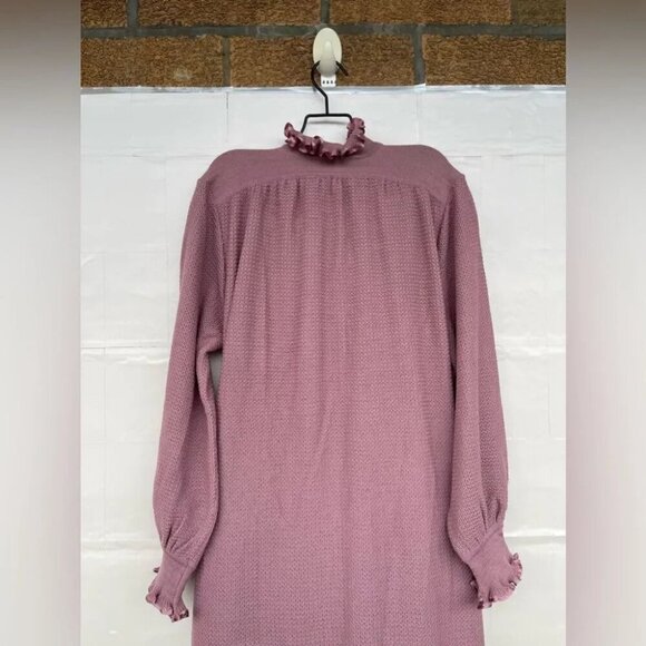 Liseuses Poggi 1973 virgin wool dusty pink duster large - Picture 12 of 16